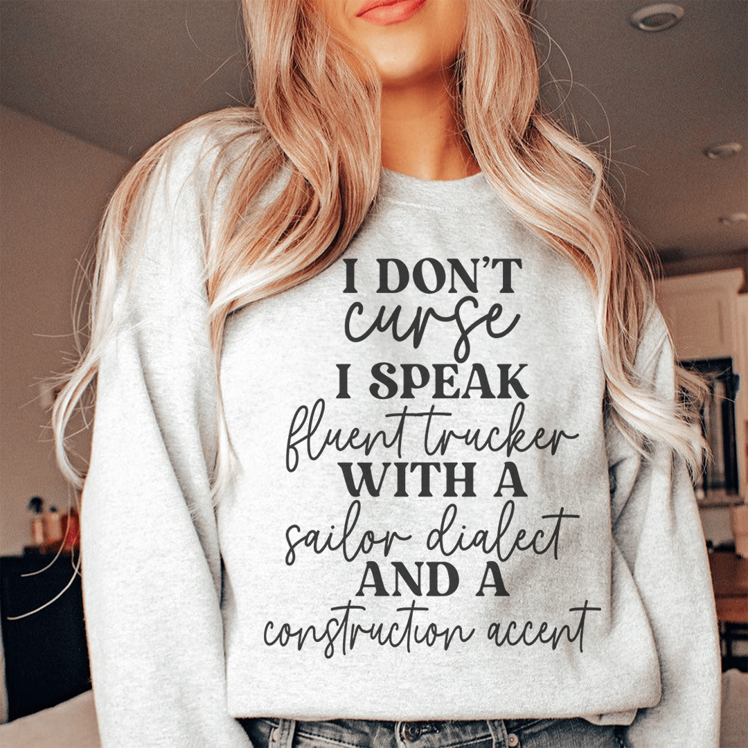 A cozy pair of 'I Don't Curse' sweats featuring unique designs by top artists, made from a soft cotton/poly fleece blend.