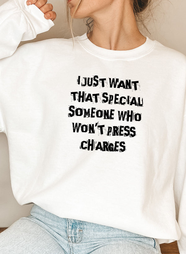 I Just Want That Special Someone Sweat Shirt featuring a cozy fleece lining and adjustable cuffs, designed by top artists.