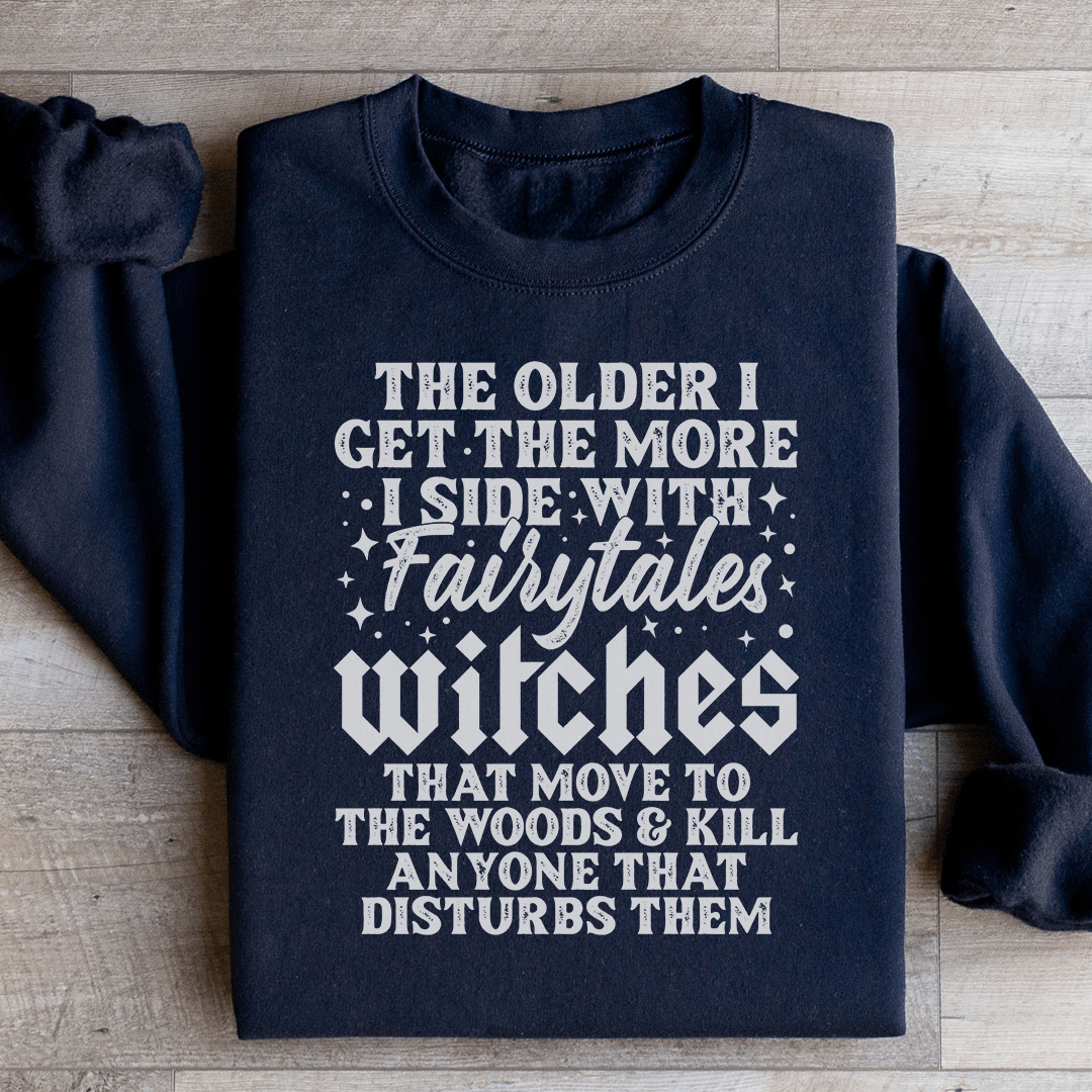 I Side With Fairytales Witches sweatshirt featuring a cozy fleece lining and adjustable cuffs, designed by top artists.