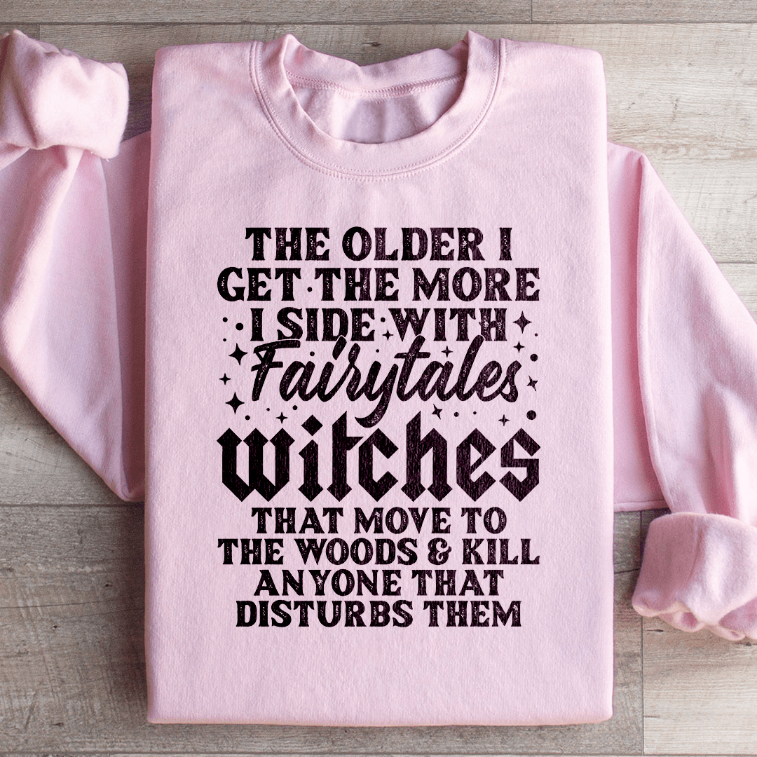 I Side With Fairytales Witches sweatshirt featuring a cozy fleece lining and adjustable cuffs, designed by top artists.