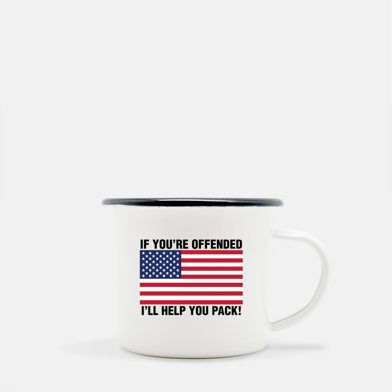 If You're Offended I'll Help You Move Gold & Silver Mug with elegant design and gold metallic coating.