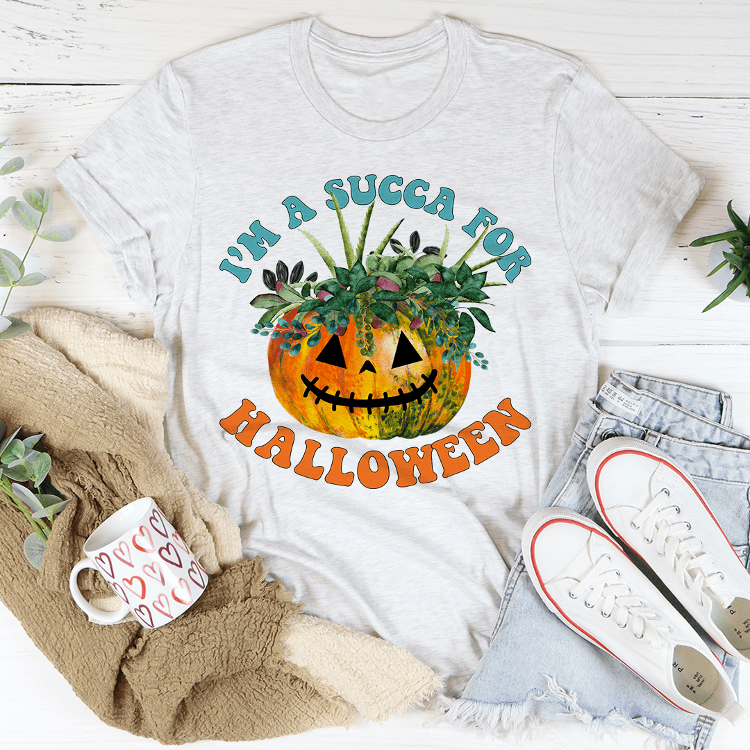 I'm A Succa For Halloween T-Shirt featuring a playful design with vibrant colors, made from soft ring-spun cotton.