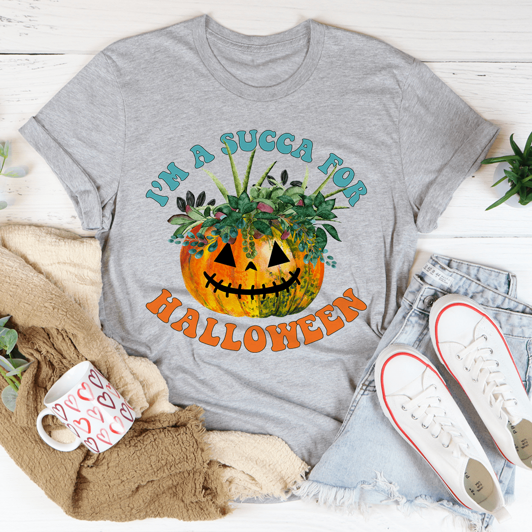 I'm A Succa For Halloween T-Shirt featuring a playful design with vibrant colors, made from soft ring-spun cotton.