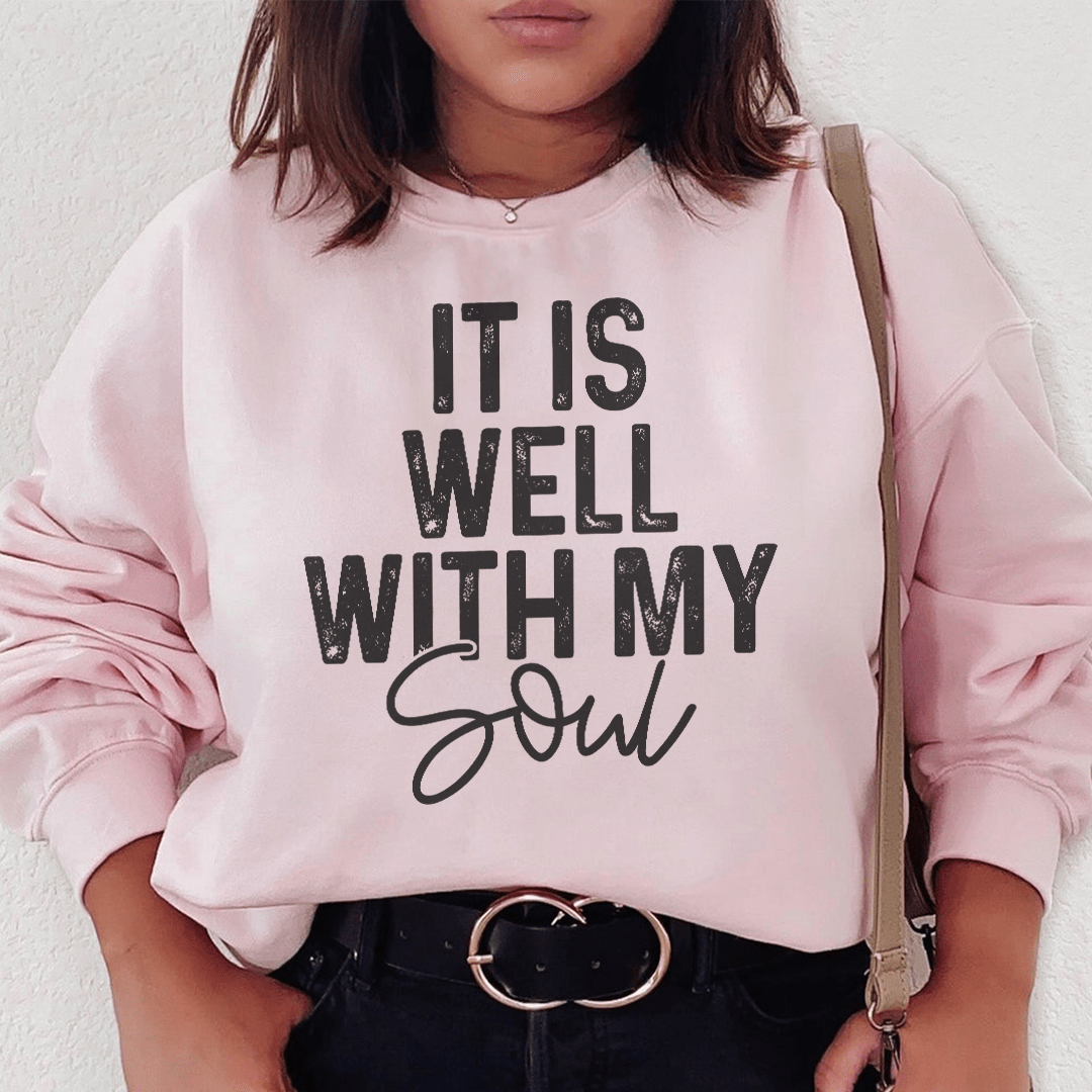 Cozy 'It Is Well With My Soul' sweats featuring a fleece lining and adjustable cuffs, designed by top artists.