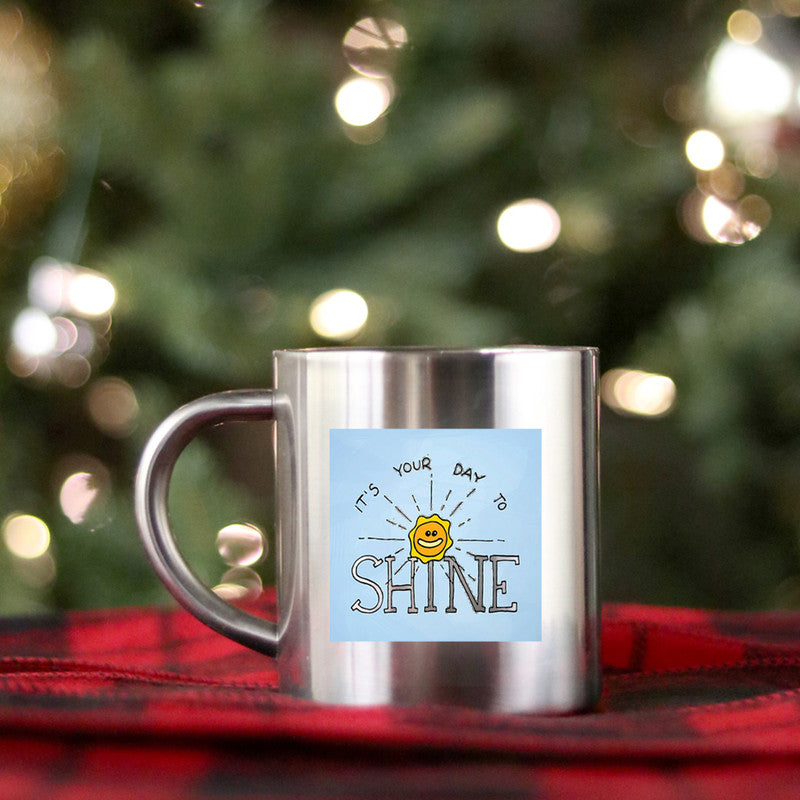 Elegant gold and silver ceramic mug with a stylish design, perfect for special occasions.