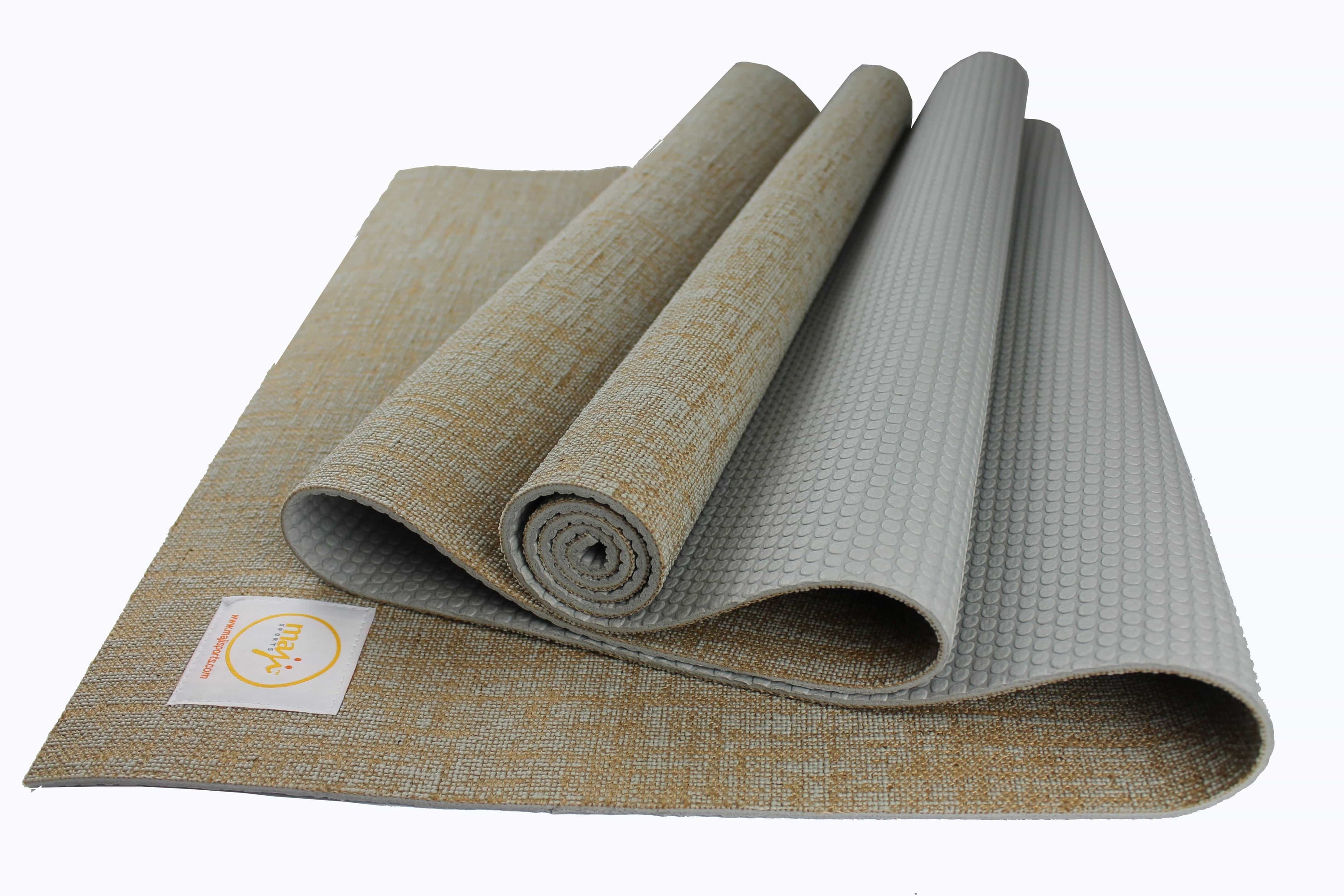 Jute Premium ECO Yoga Mat showcasing its textured surface and natural jute fibers, ideal for yoga and Pilates.