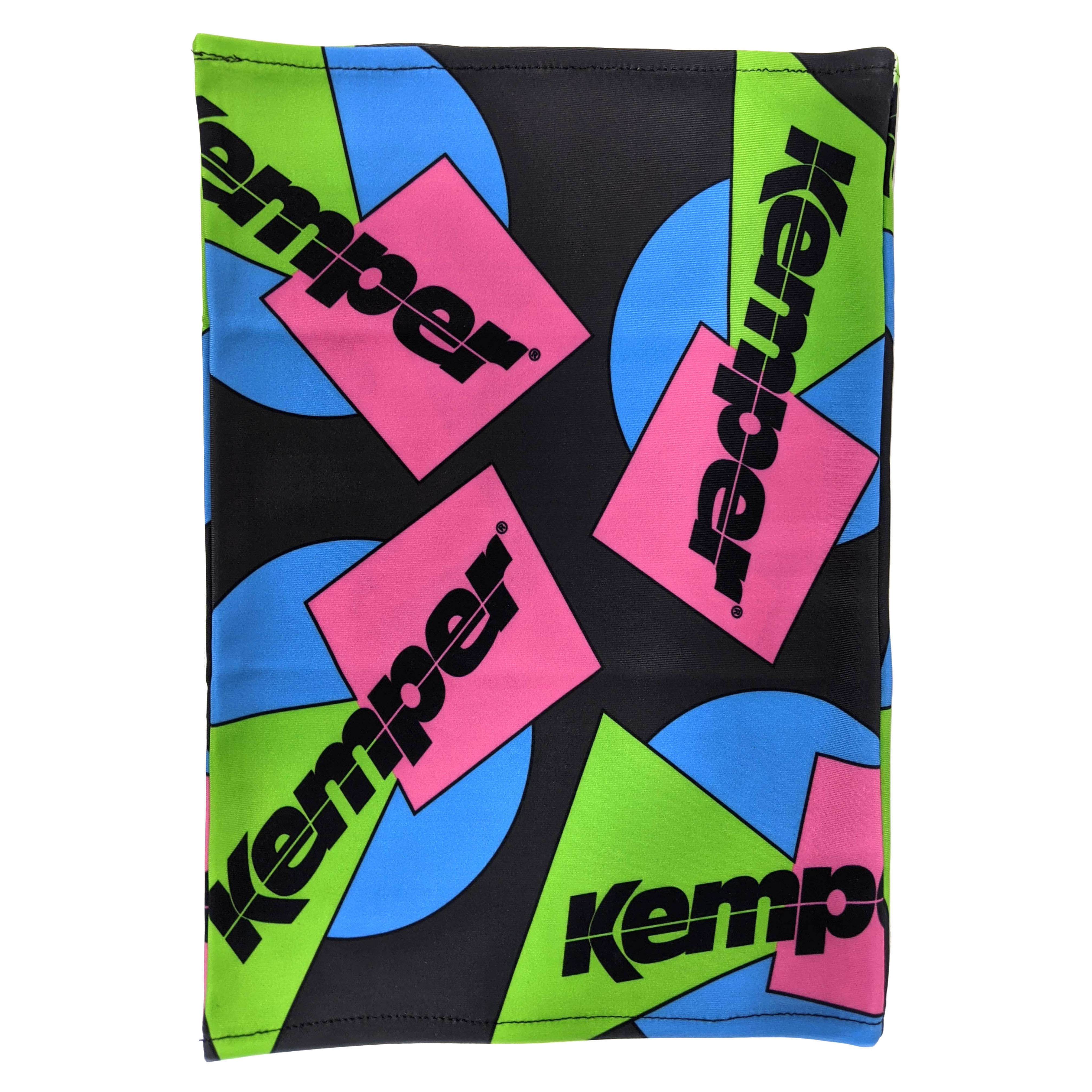 Kemper Snowboards Logo Neck Gaiter in soft polyester spandex fabric, showcasing its stylish design and comfortable fit.