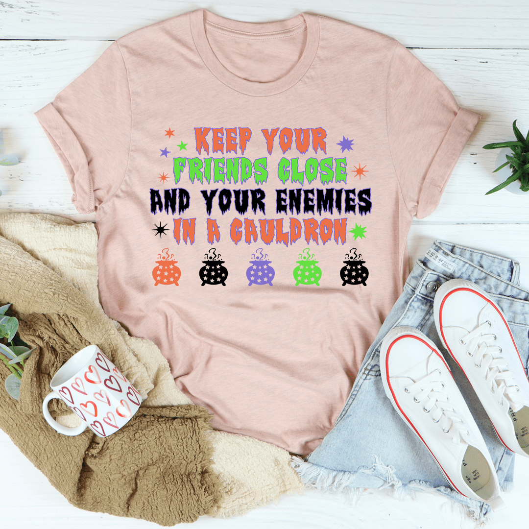 Keep Your Friends Close Tee made of soft ring-spun cotton, featuring double stitching for durability and a stylish design.