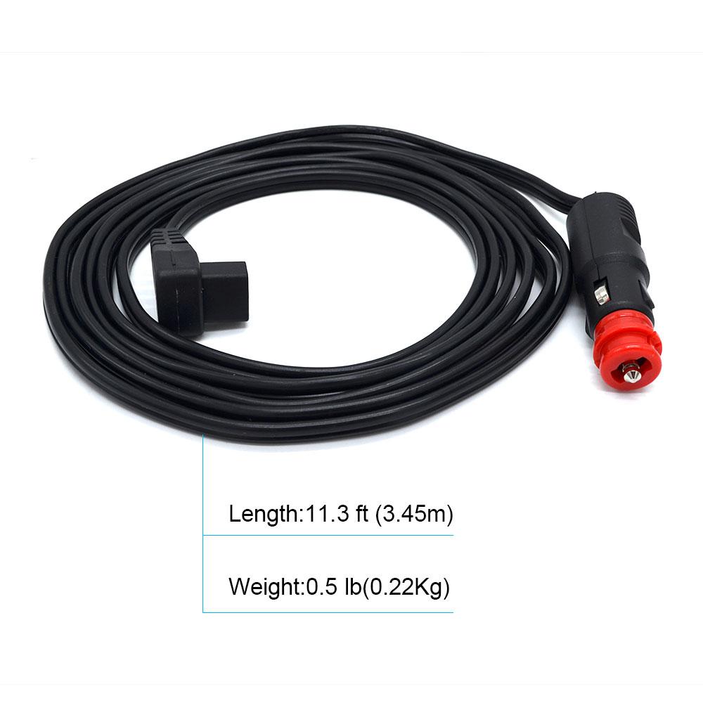 LionCooler DC 12V Power Cables, 3.45 meters long, designed for portable refrigerators and freezers, featuring a durable 12V power plug.