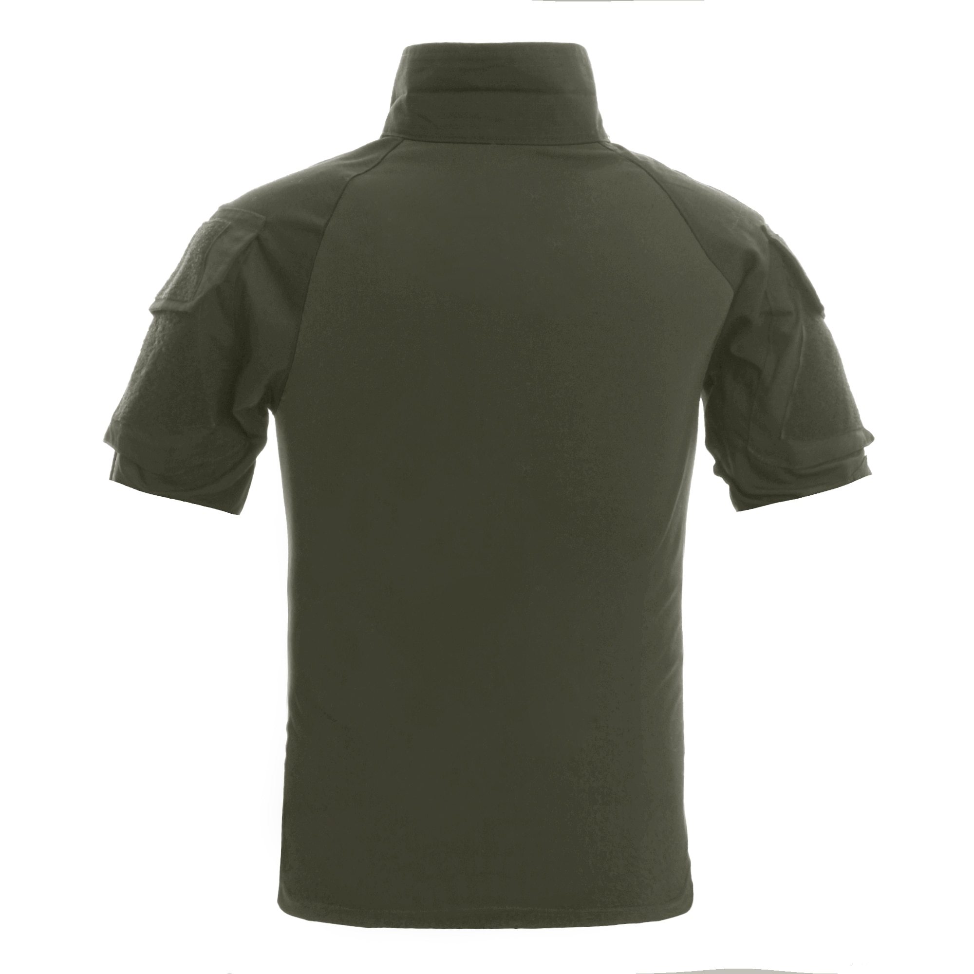 Men's camouflage tactical t-shirt featuring short sleeves and a turn-down collar, ideal for summer airsoft and military activities.