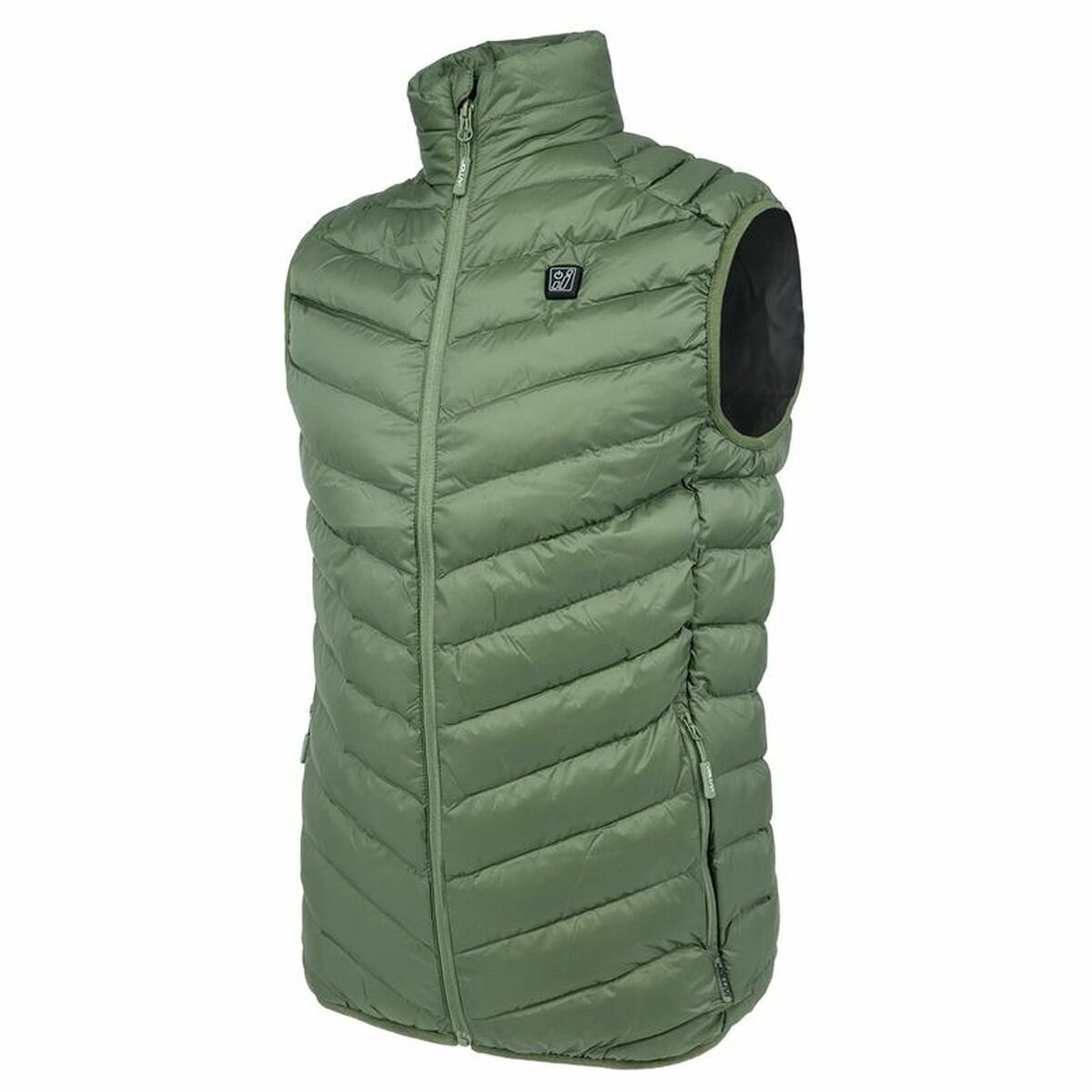 Green quilted sleeveless puffer vest