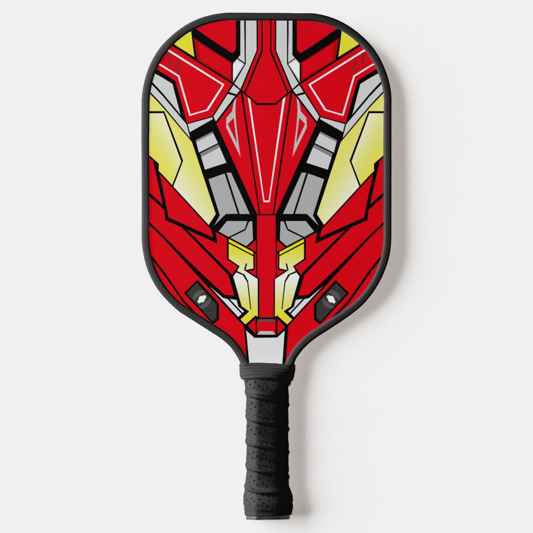 Metal Clash Pickleball Paddle showcasing its fiberglass surface, honeycomb polypropylene core, and comfortable grip handle.