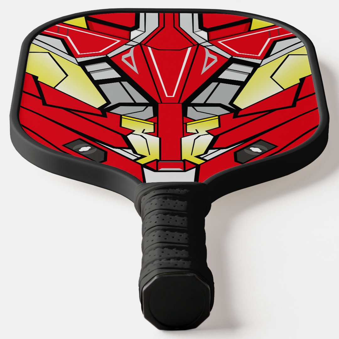 Metal Clash Pickleball Paddle showcasing its fiberglass surface, honeycomb polypropylene core, and comfortable grip handle.