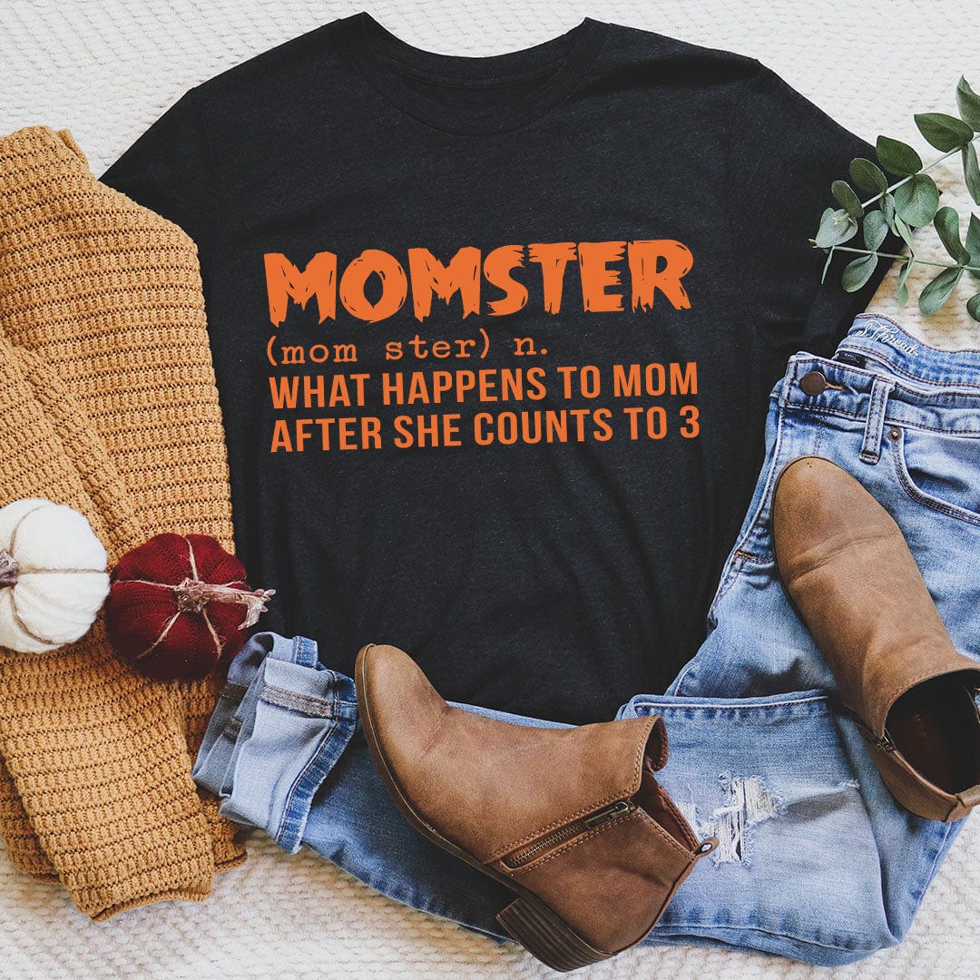 Momster Tee in various colors, showcasing its soft cotton fabric and durable stitching.