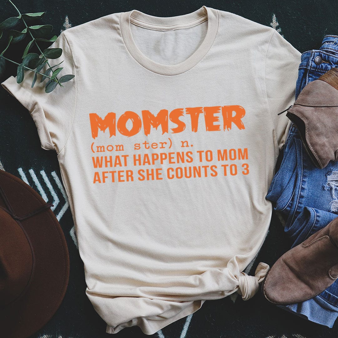 Momster Tee in various colors, showcasing its soft cotton fabric and durable stitching.