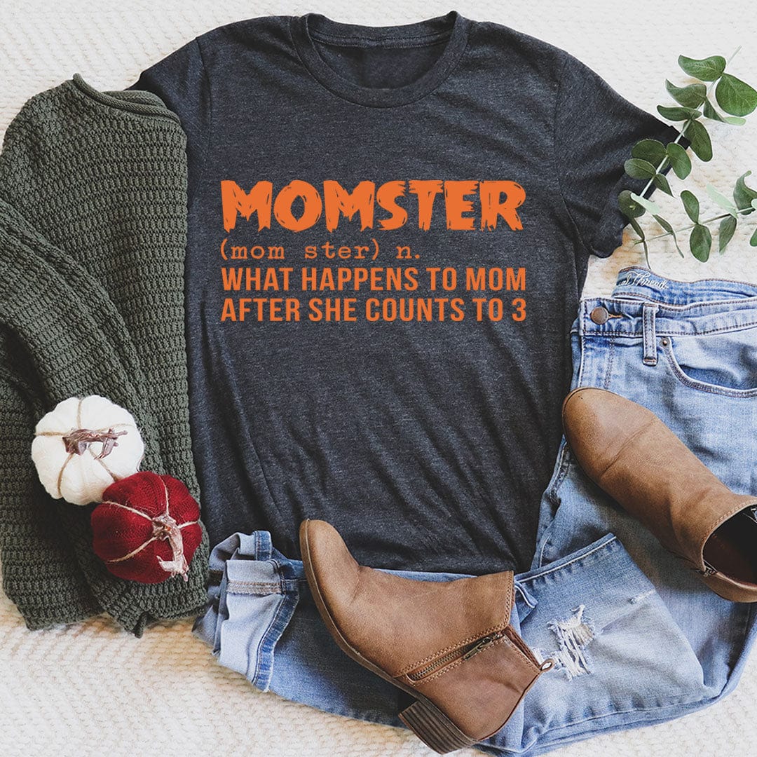 Momster Tee in various colors, showcasing its soft cotton fabric and durable stitching.