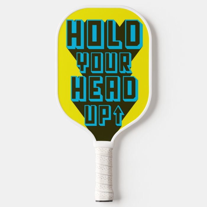 Motivational Quote Pickleball Paddle featuring a durable fiberglass surface and comfortable faux-leather grip, designed for optimal performance.