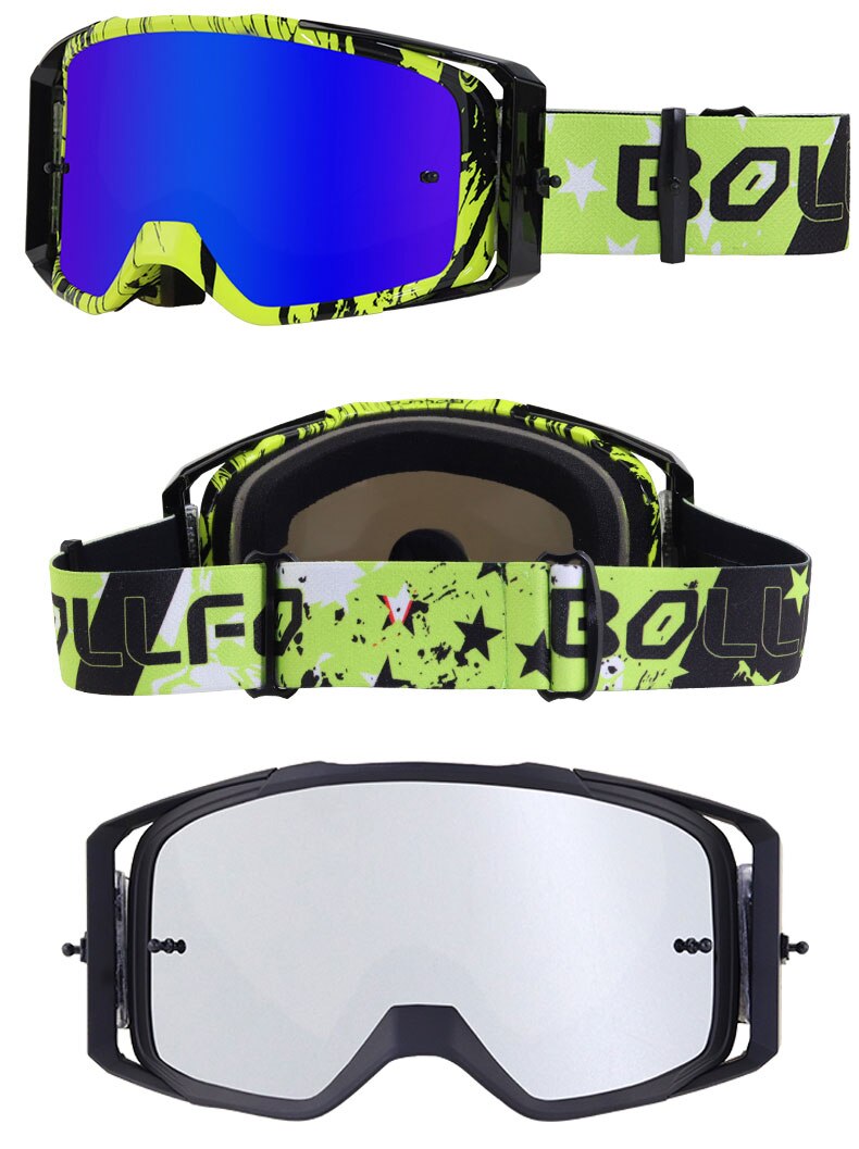 Motorcycle goggles designed for riding, featuring a dust-proof and UV-protected lens, suitable for both men and women.