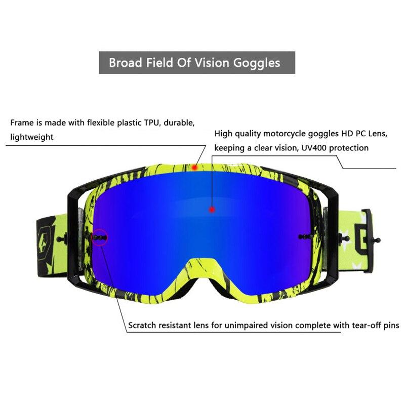 Motorcycle goggles designed for riding, featuring a dust-proof and UV-protected lens, suitable for both men and women.