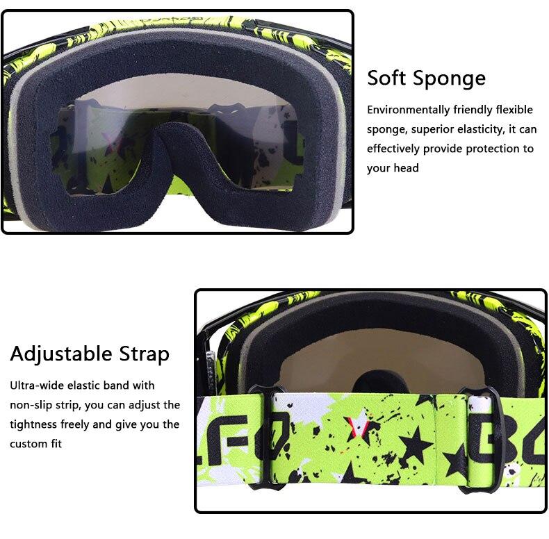 Motorcycle goggles designed for riding, featuring a dust-proof and UV-protected lens, suitable for both men and women.