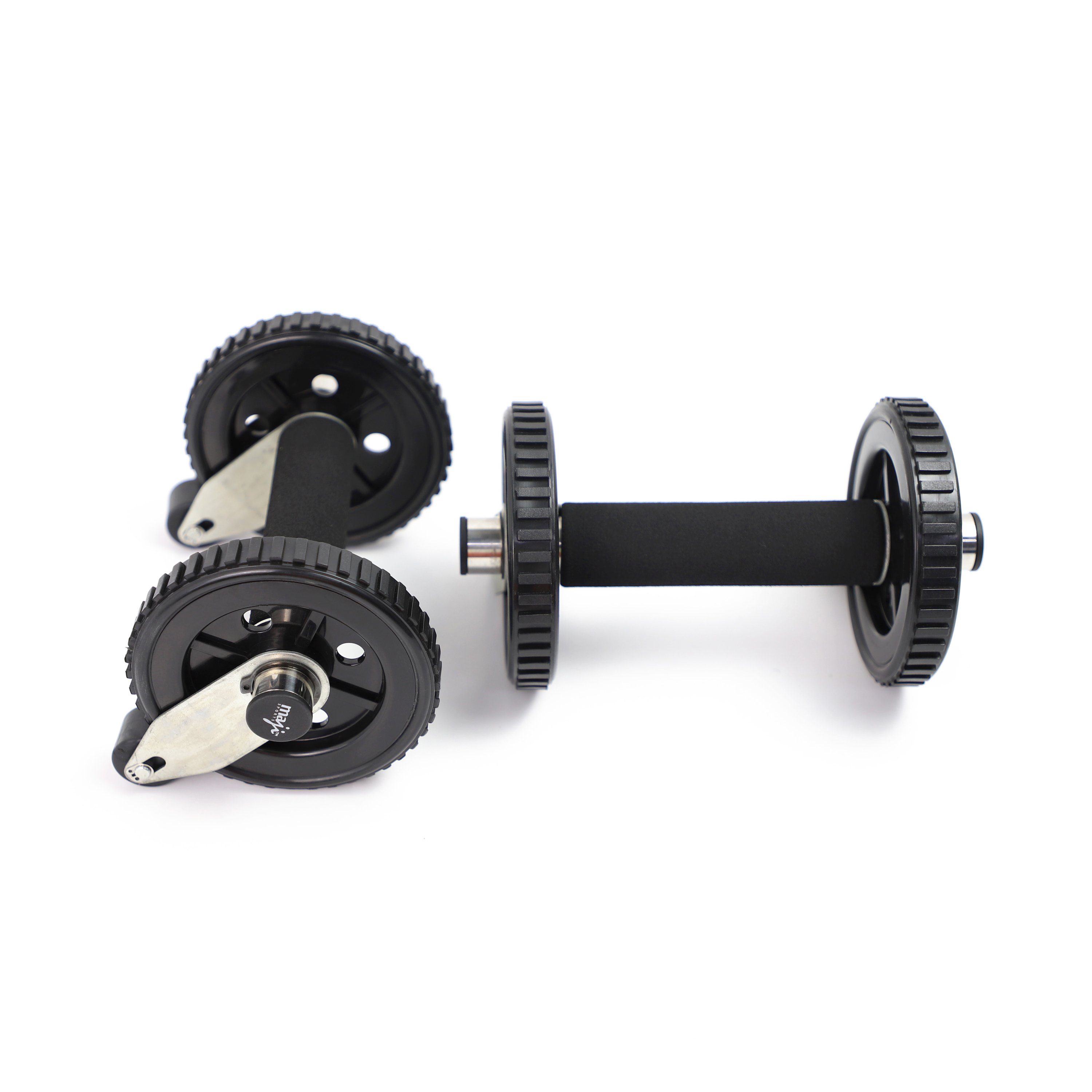 Multi-Functional Ab Rollers with active stop wheel function, designed for ab workouts and push-ups, featuring durable materials and comfortable grips.