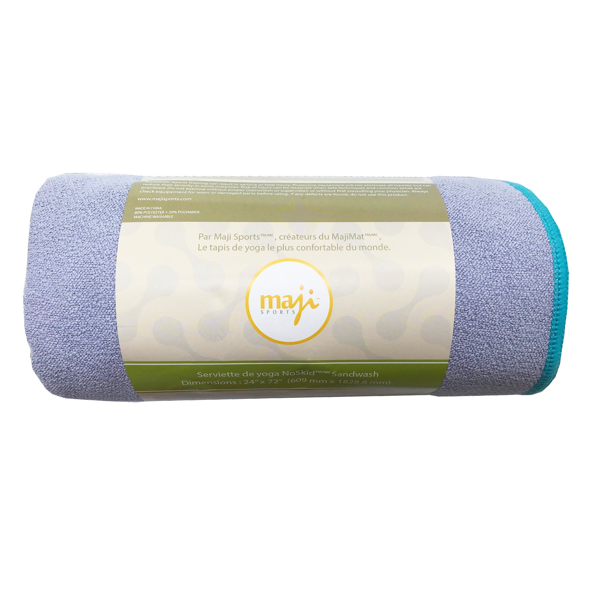 Noskid Sandwash Yoga Towel in solid colors, showcasing its soft texture and quick-drying properties, ideal for yoga and Pilates.