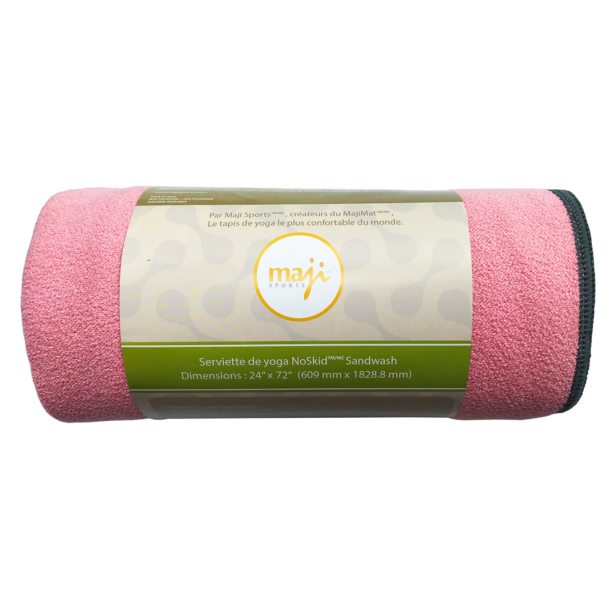 Noskid Sandwash Yoga Towel in solid colors, showcasing its soft texture and quick-drying properties, ideal for yoga and Pilates.