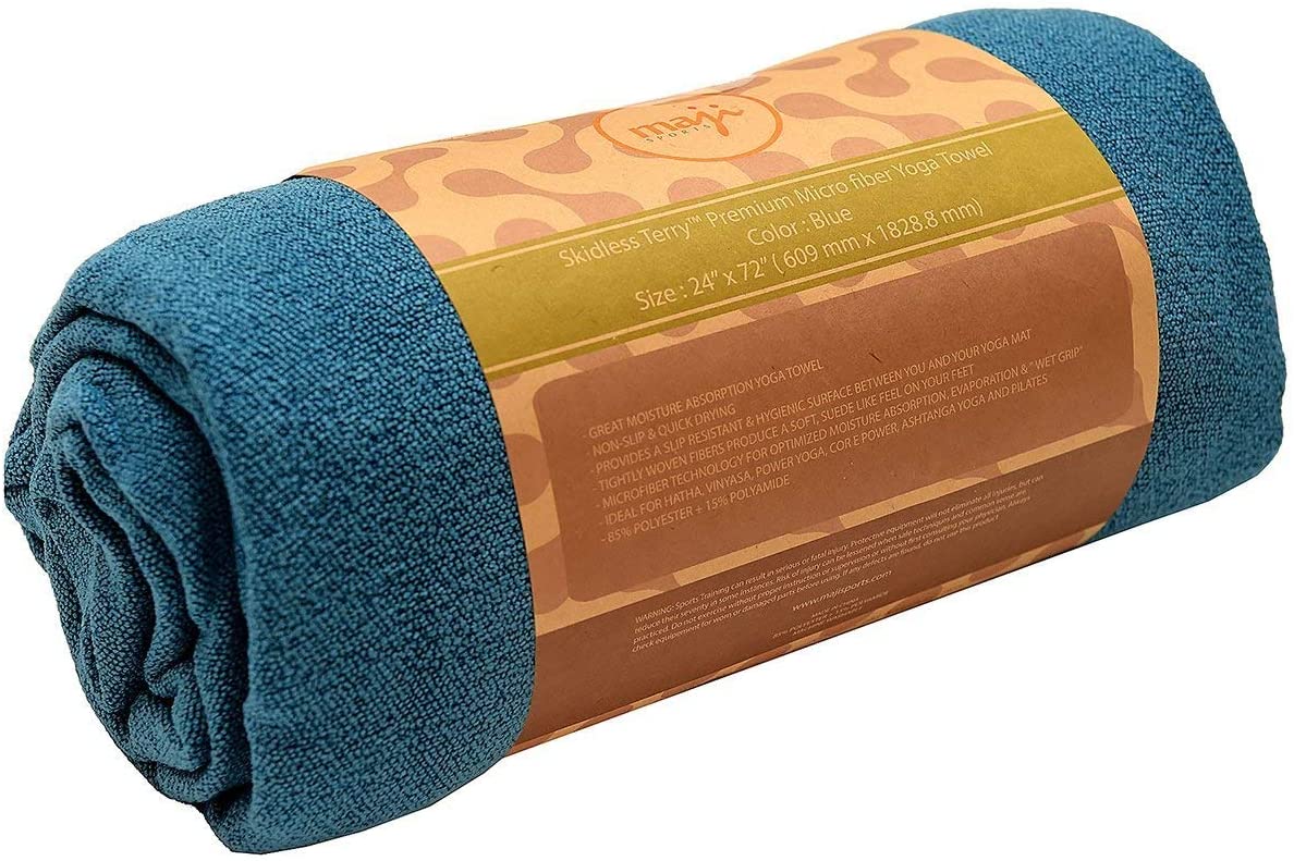 Noskid Sandwash Yoga Towel in solid colors, showcasing its soft texture and quick-drying properties, ideal for yoga and Pilates.