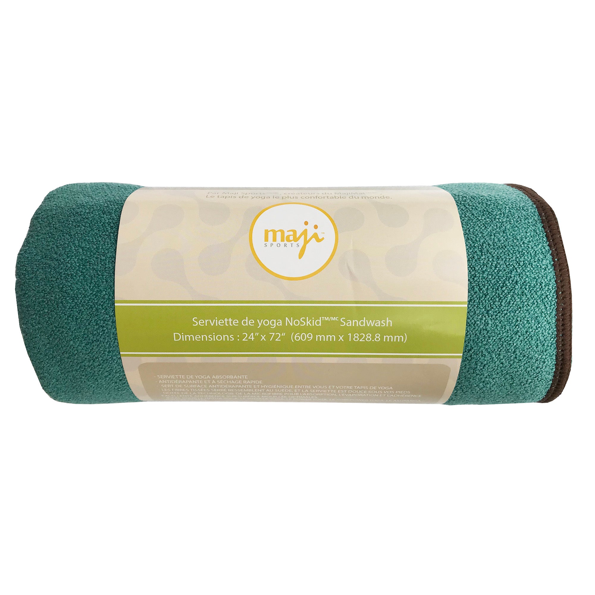 Noskid Sandwash Yoga Towel in solid colors, showcasing its soft texture and quick-drying properties, ideal for yoga and Pilates.