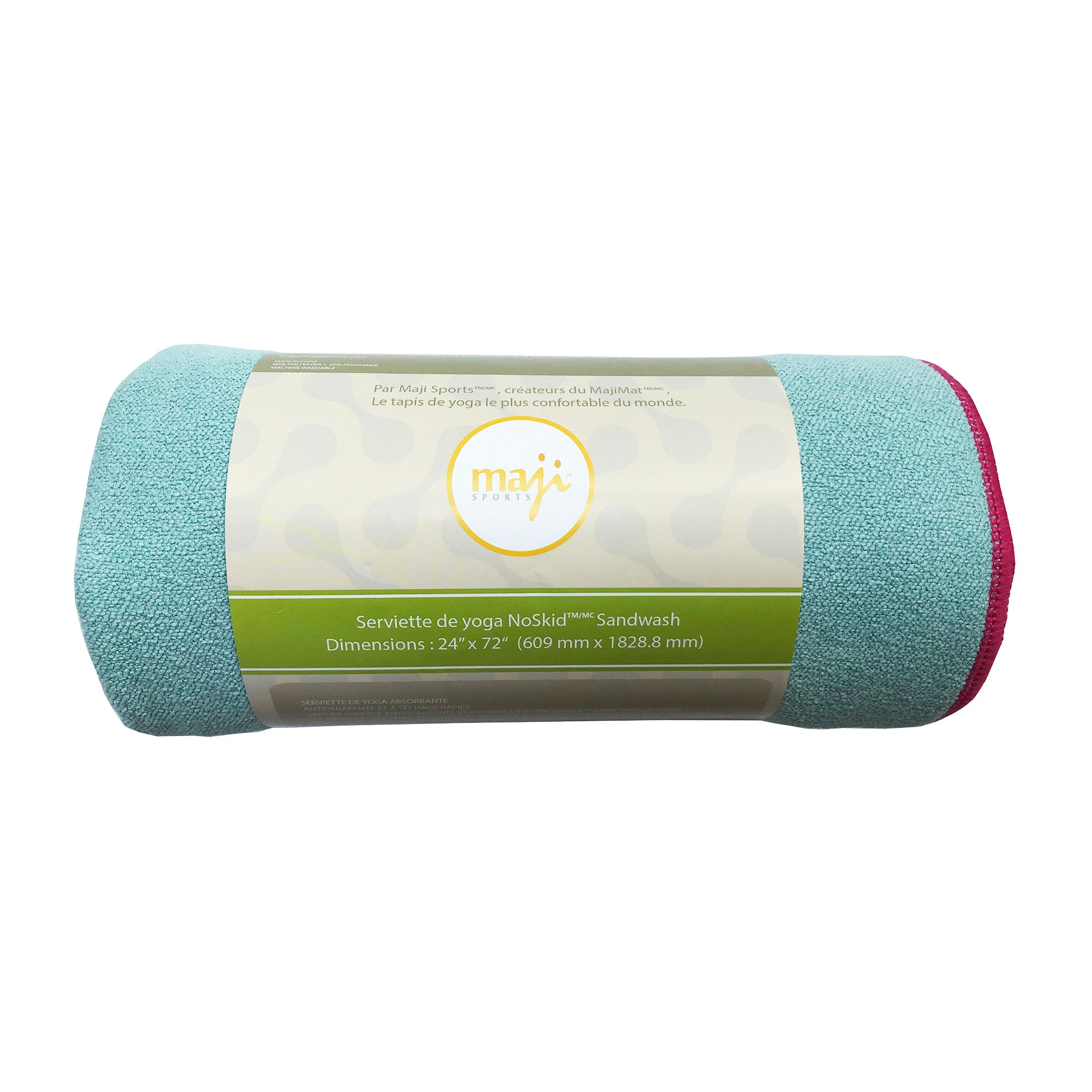 Noskid Sandwash Yoga Towel in solid colors, showcasing its soft texture and quick-drying properties, ideal for yoga and Pilates.