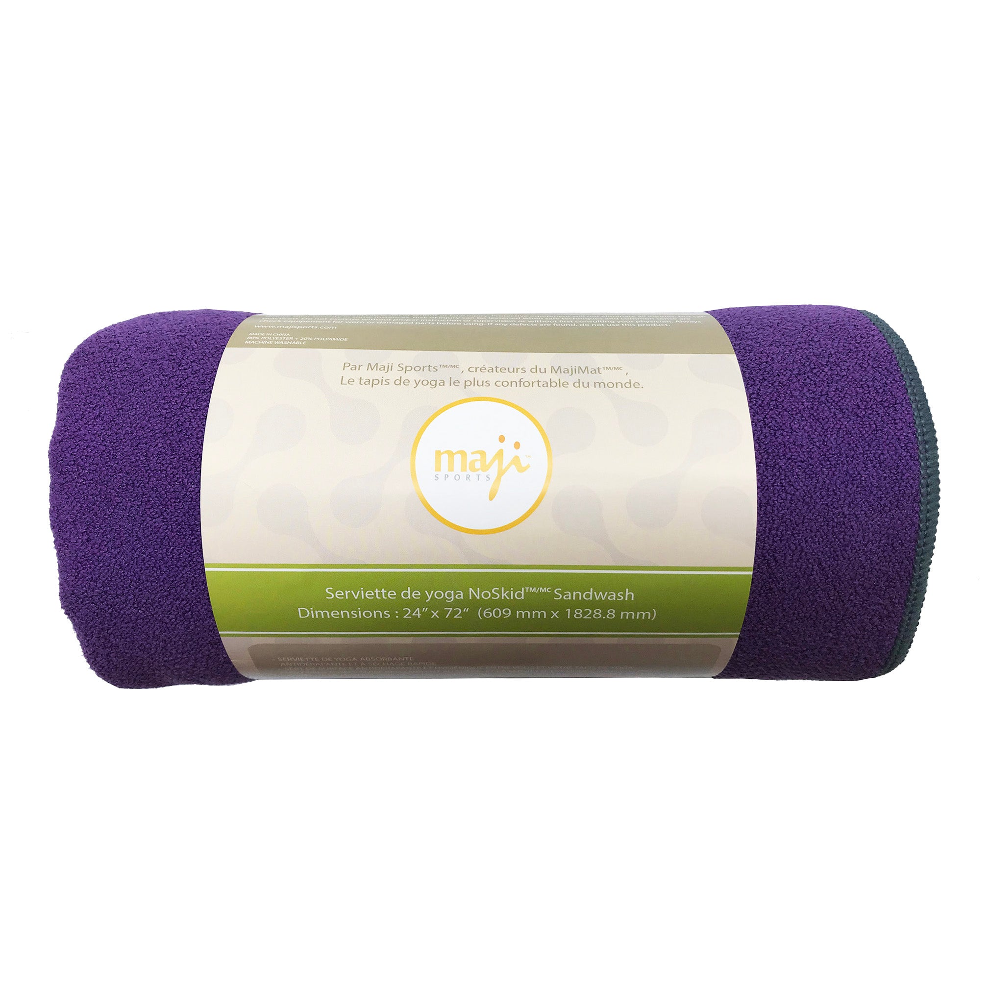 Noskid Sandwash Yoga Towel in solid colors, showcasing its soft texture and quick-drying properties, ideal for yoga and Pilates.