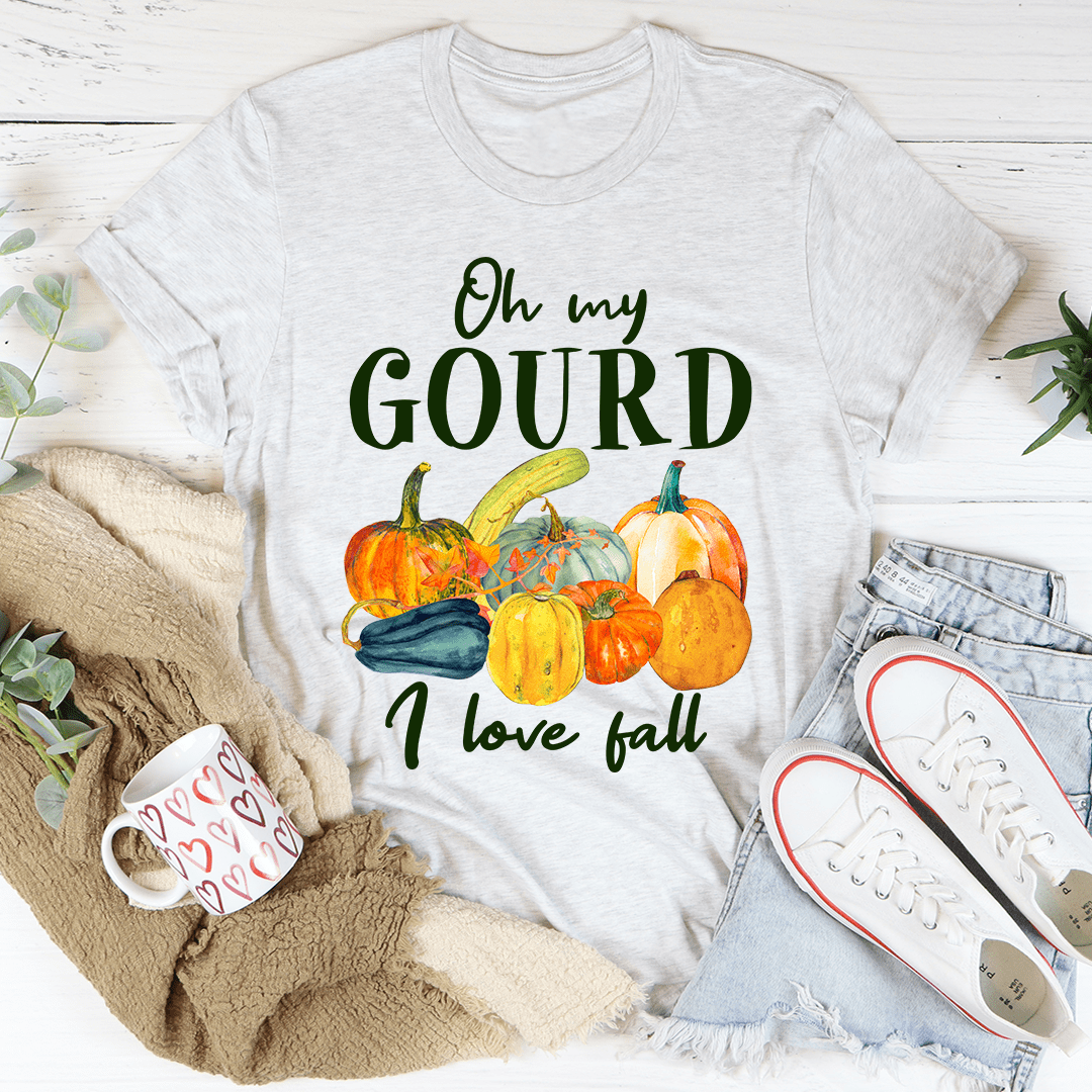 Oh My Gourd T-Shirt featuring a fun design, made from soft ring-spun cotton with double stitching for durability.