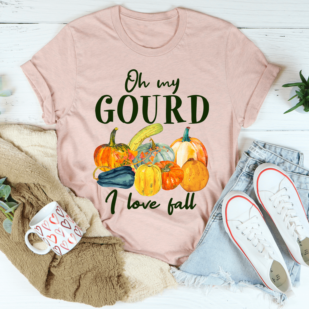 Oh My Gourd T-Shirt featuring a fun design, made from soft ring-spun cotton with double stitching for durability.