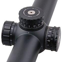 Optics Aston 1-6x24 SFP Tactical Rifle Scope showcasing its sleek design and etched glass reticle.