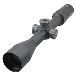 Tactical rifle scope with knobs.