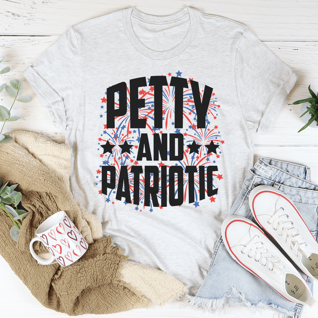 A soft, comfortable Petty And Patriotic Tee featuring a classic design, perfect for casual wear.