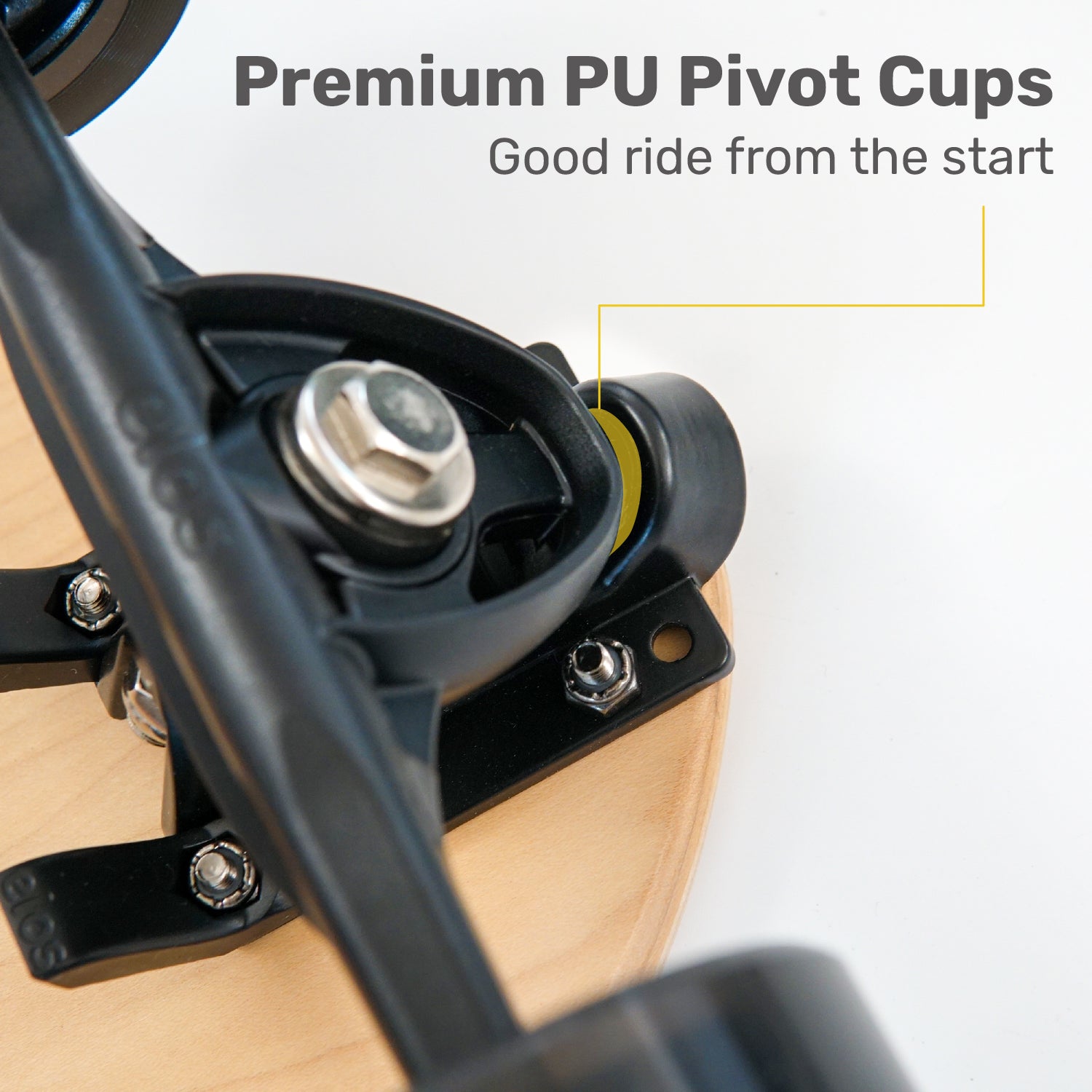 Elos OEM pivot cups in various angles showcasing their design and durability, ideal for skateboard setups.