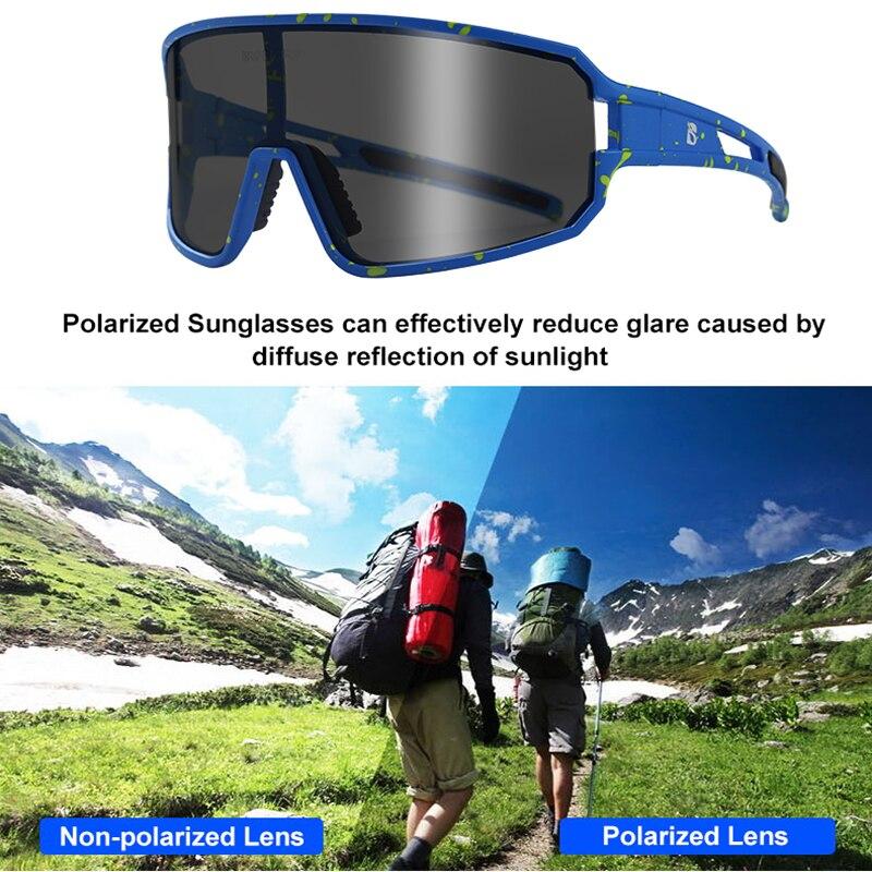 Polarized photochromic sunglasses with UV protection, suitable for men and women, displayed in various colors including black and blue starry.