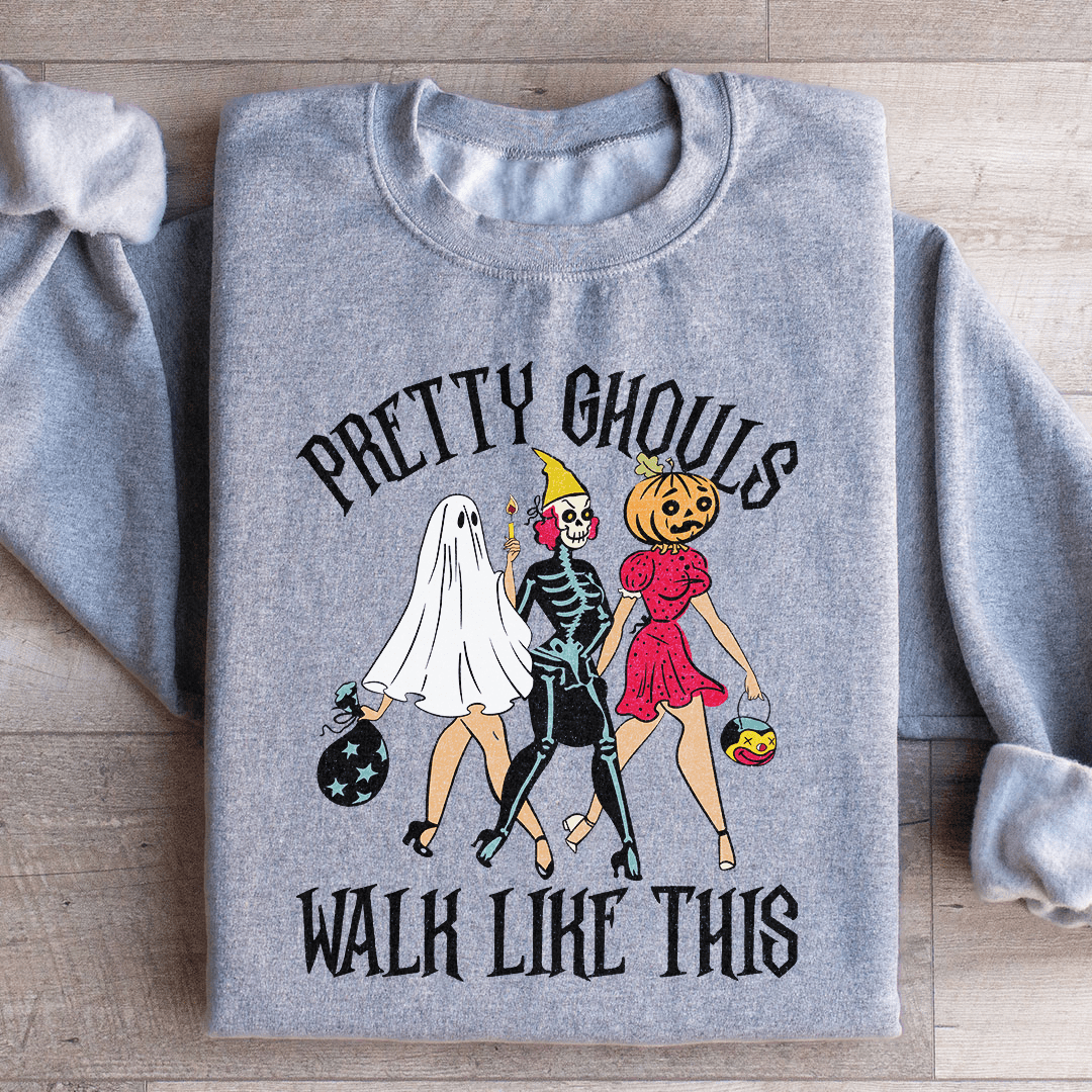 Cozy Pretty Ghouls sweats featuring unique designs by top artists, made from a warm cotton/poly fleece blend.