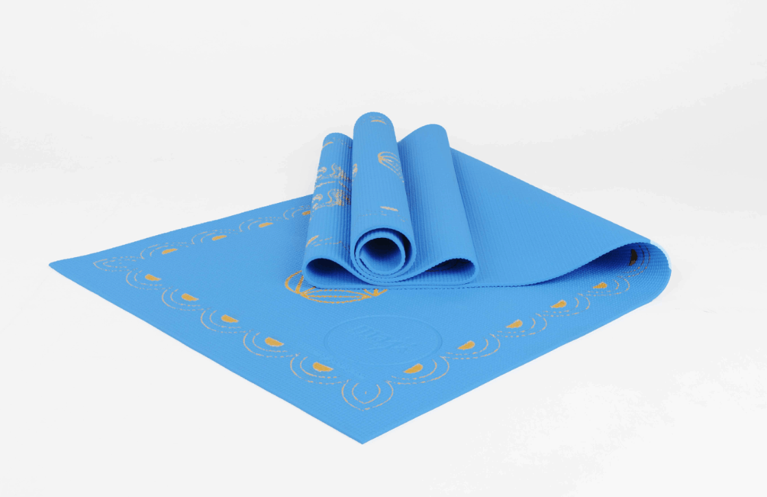 Printed PVC Premium Yoga Mat featuring beautiful designs and a non-slip surface, ideal for yoga and Pilates.