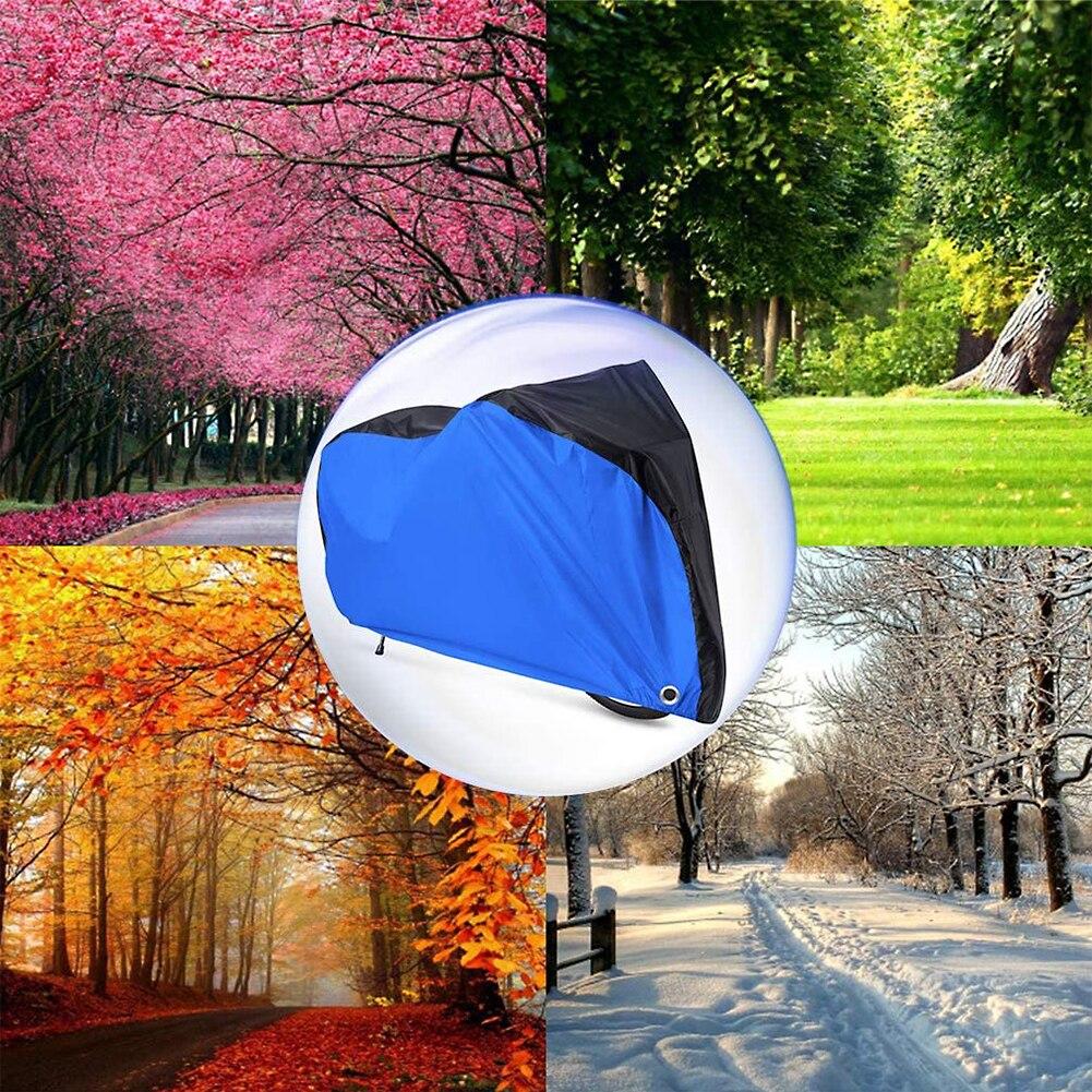 Waterproof Rain Bike Cover protecting a bicycle from rain and UV rays, showcasing its durable and dustproof design.