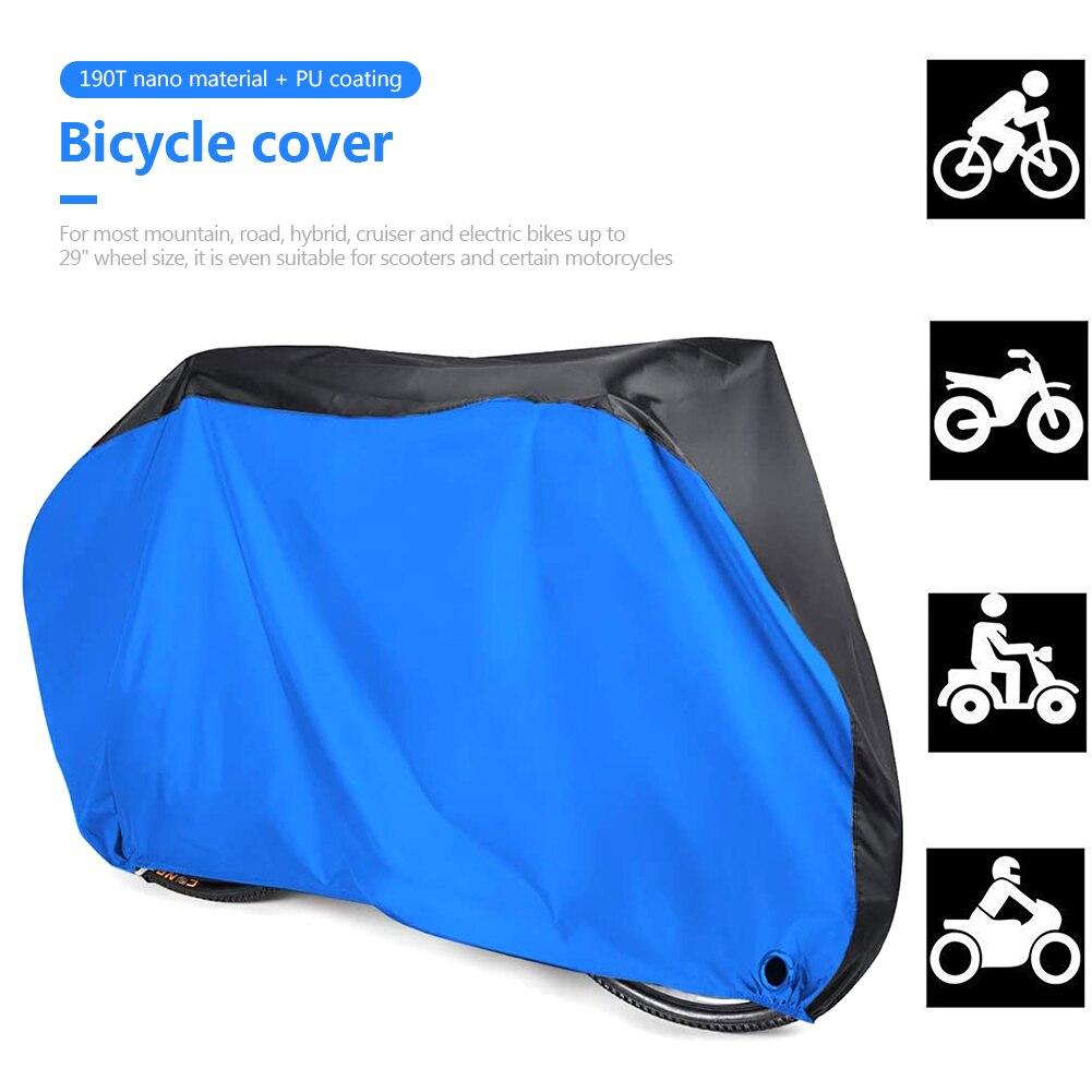 Waterproof Rain Bike Cover protecting a bicycle from rain and UV rays, showcasing its durable and dustproof design.