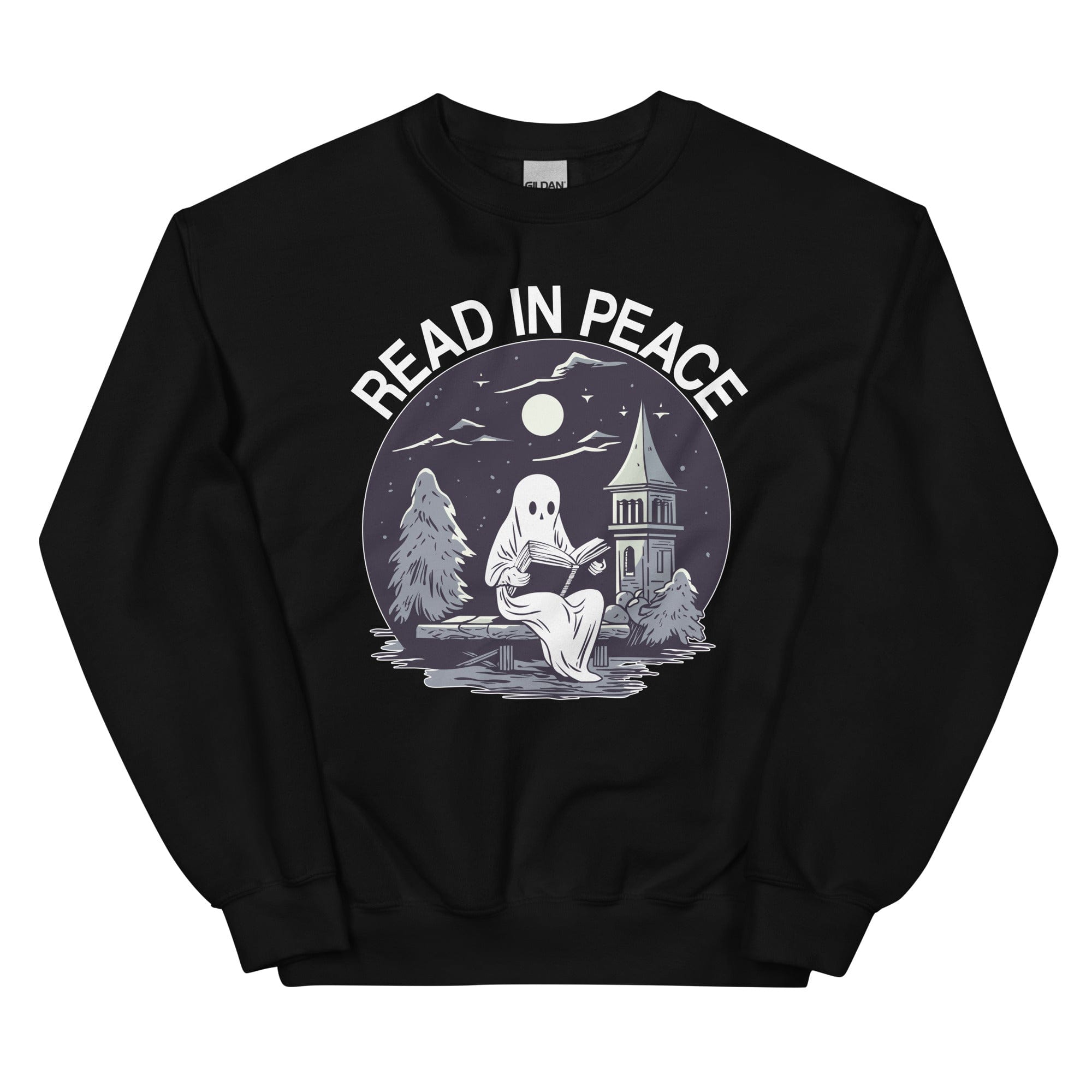 Cozy 'Read In Peace' sweats featuring unique designs by top artists, made from a warm cotton/poly fleece blend.