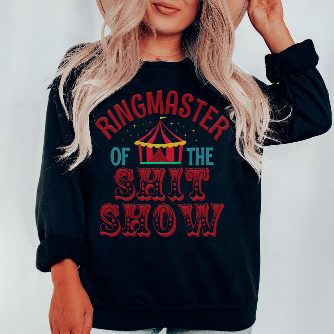 A stylish Ringmaster hoodie featuring unique artistic designs, made from a cozy cotton/poly fleece blend.