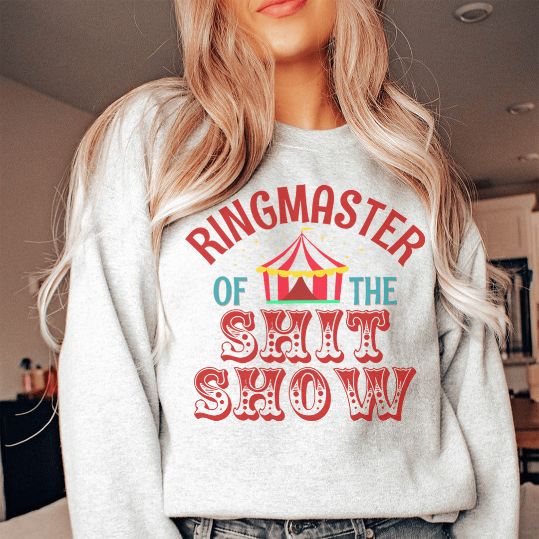 A stylish Ringmaster hoodie featuring unique artistic designs, made from a cozy cotton/poly fleece blend.