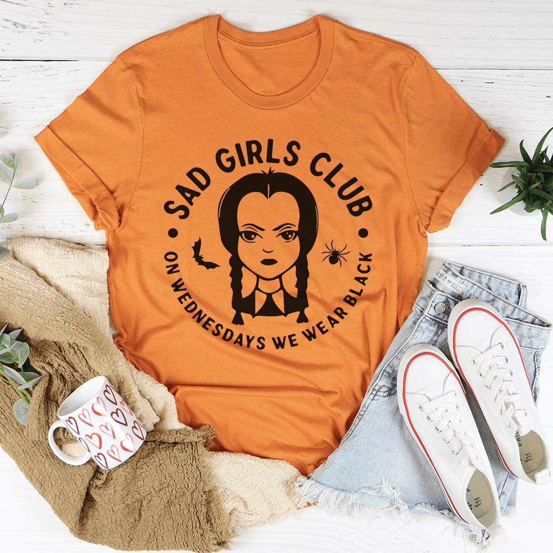 A stylish Sad Girls Club Tee made from soft ring-spun cotton, featuring a comfortable fit and durable double stitching.