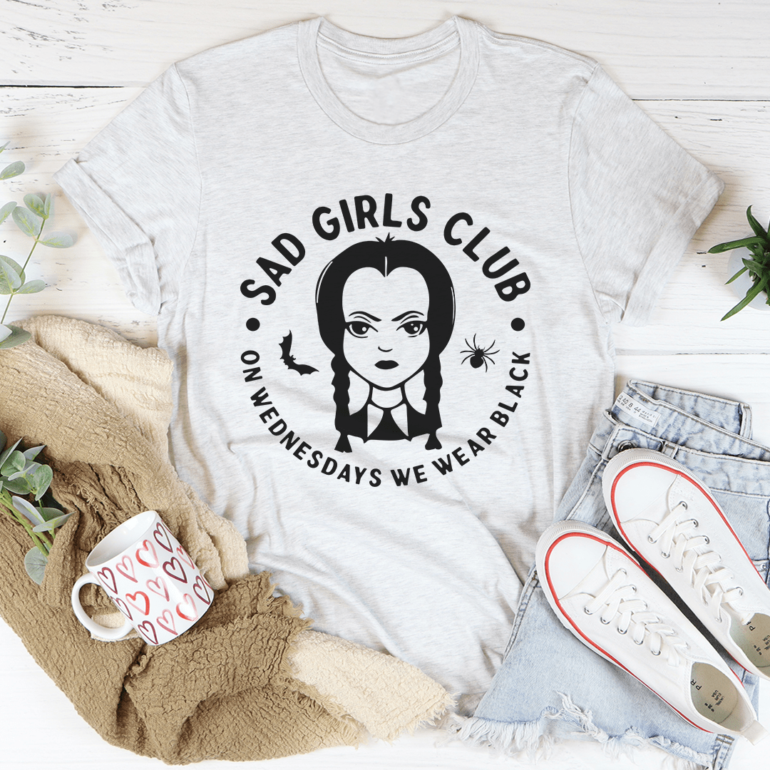 A stylish Sad Girls Club Tee made from soft ring-spun cotton, featuring a comfortable fit and durable double stitching.