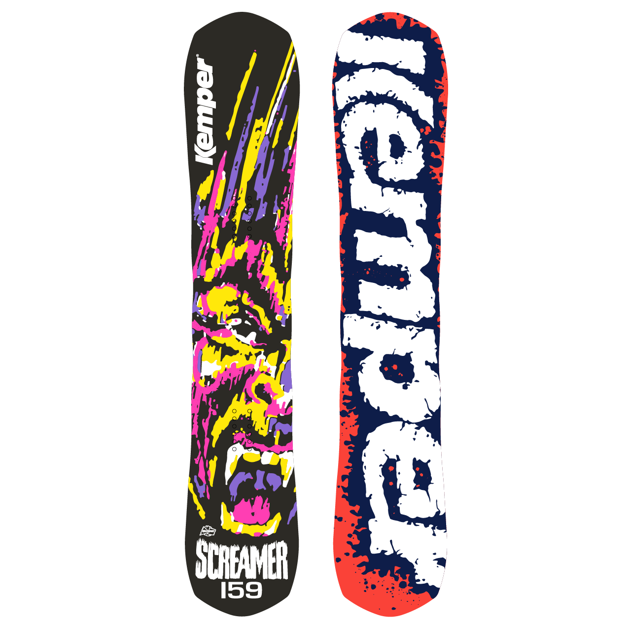 Screamer 1990/1991 snowboard showcasing its sleek design and advanced Shark-Bite™ edge technology.