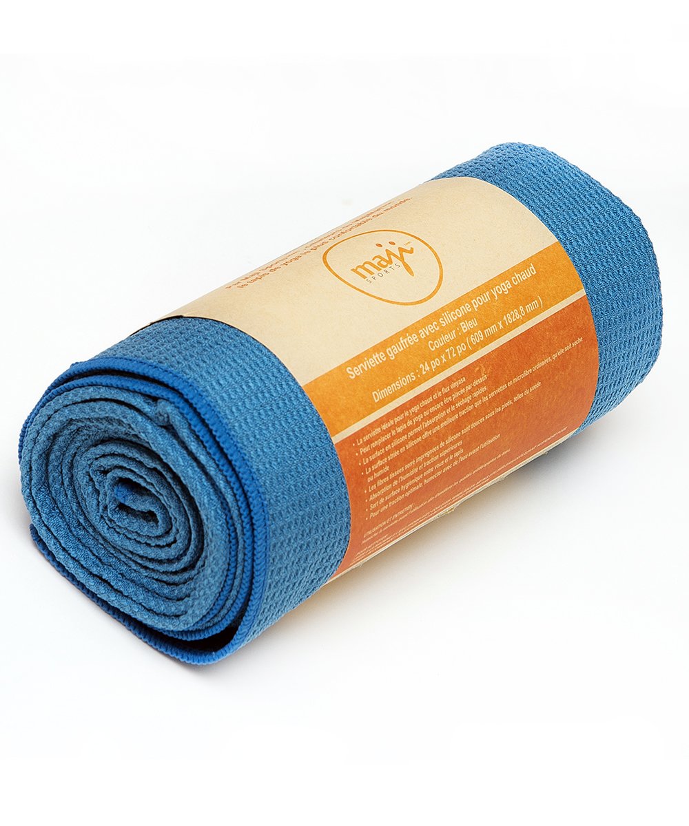 Silicon-Waffle Hot Yoga Towel in vibrant color, showcasing its textured surface and soft feel, ideal for hot yoga sessions.