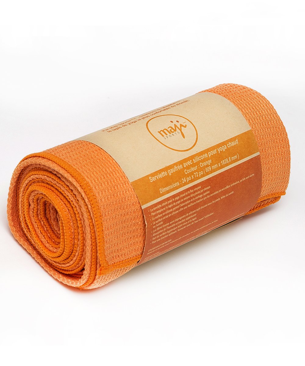 Silicon-Waffle Hot Yoga Towel in vibrant color, showcasing its textured surface and soft feel, ideal for hot yoga sessions.